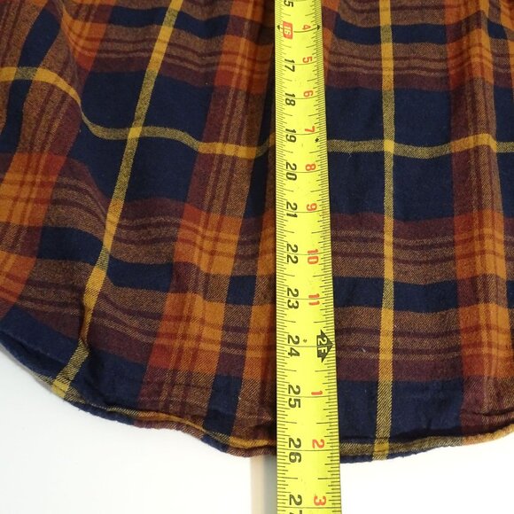 Eddie Bauer Classic Fit Flannel Plaid Button Up Shirt Orange Blue Men Size L - Picture 11 of 11